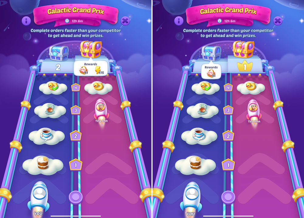 In the Galactic Grand Prix, two players faced off against each other in a competitive race for the main prize.