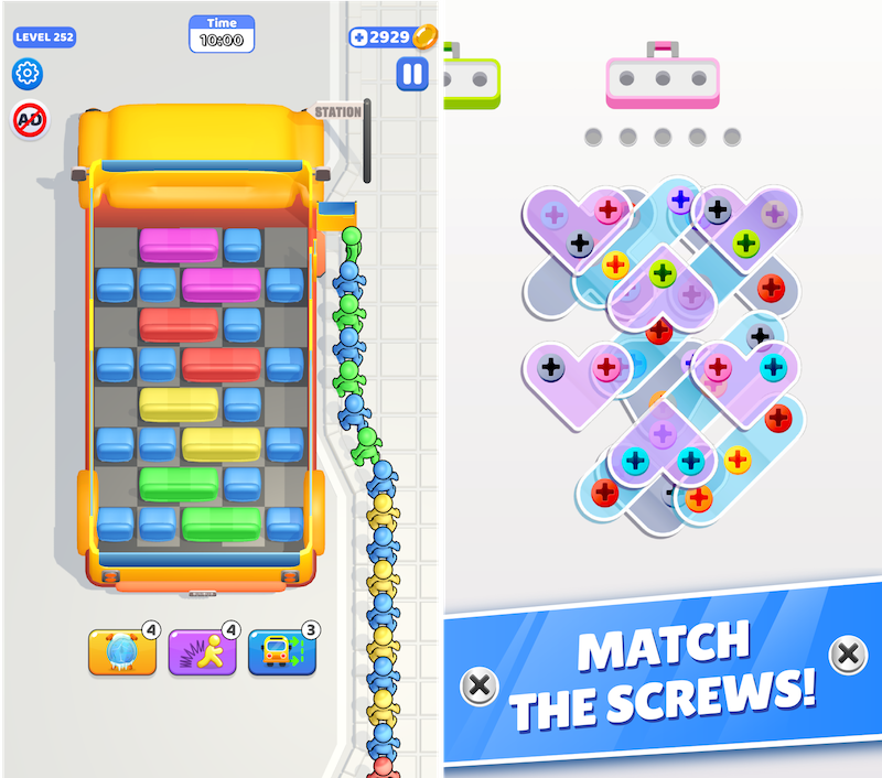 Seat Away (left) and Screw Jam (right)