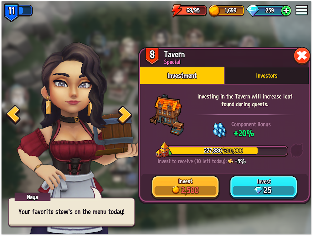 Mobile Game Shop Titans' social element